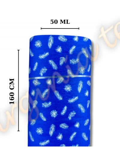 Material Nanghin Inlet Engros 100% Bumbac – 160 cm Latime, 50 ml, 180 gr/mp² – Fulgi Albastru pentru Perne, Burdufuri si Sacose